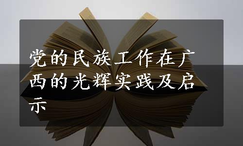 党的民族工作在广西的光辉实践及启示