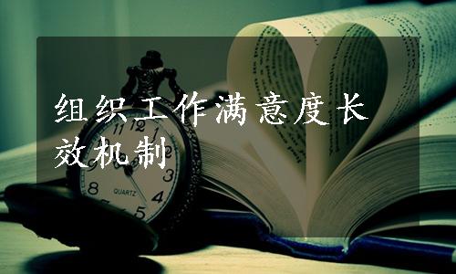 组织工作满意度长效机制