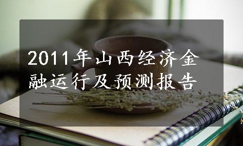 2011年山西经济金融运行及预测报告