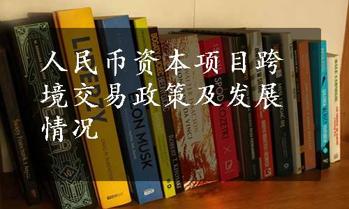 人民币资本项目跨境交易政策及发展情况