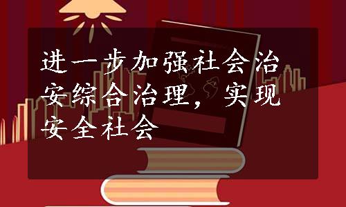 进一步加强社会治安综合治理，实现安全社会