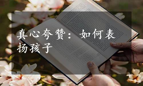 真心夸赞：如何表扬孩子