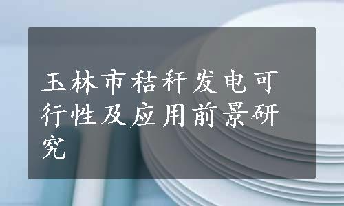 玉林市秸秆发电可行性及应用前景研究