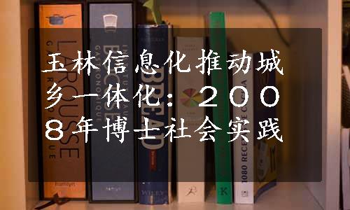 玉林信息化推动城乡一体化：２００８年博士社会实践