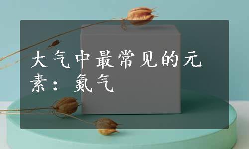 大气中最常见的元素：氮气