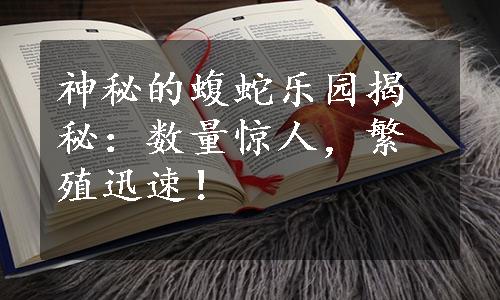 神秘的蝮蛇乐园揭秘：数量惊人，繁殖迅速！