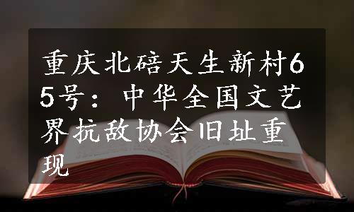 重庆北碚天生新村65号：中华全国文艺界抗敌协会旧址重现