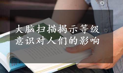 大脑扫描揭示等级意识对人们的影响