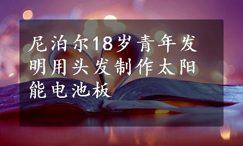 尼泊尔18岁青年发明用头发制作太阳能电池板