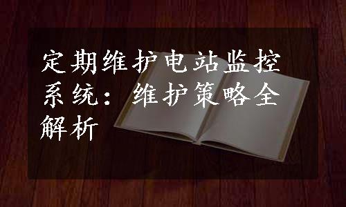 定期维护电站监控系统：维护策略全解析