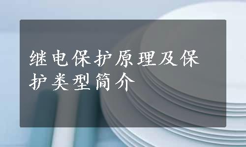 继电保护原理及保护类型简介