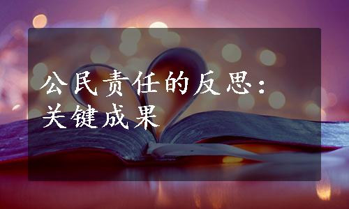 公民责任的反思：关键成果