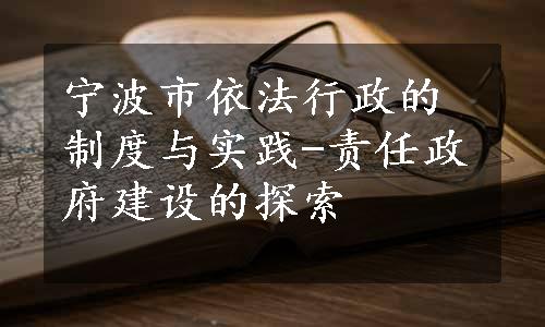 宁波市依法行政的制度与实践-责任政府建设的探索