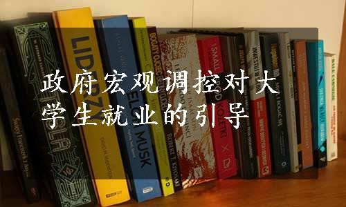 政府宏观调控对大学生就业的引导