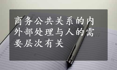 商务公共关系的内外部处理与人的需要层次有关