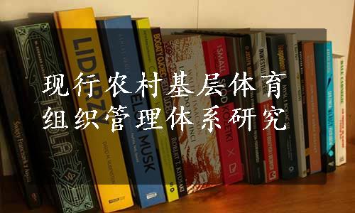 现行农村基层体育组织管理体系研究