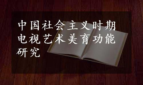 中国社会主义时期电视艺术美育功能研究