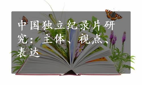 中国独立纪录片研究：主体、视点、表达