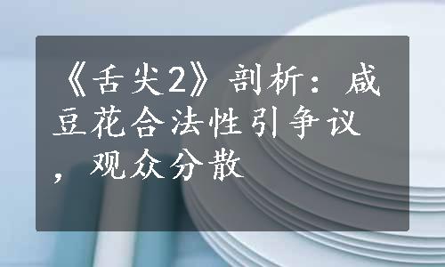 《舌尖2》剖析：咸豆花合法性引争议，观众分散