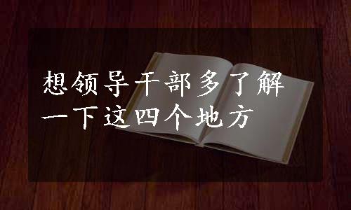 想领导干部多了解一下这四个地方