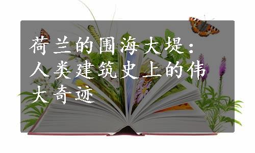 荷兰的围海大堤：人类建筑史上的伟大奇迹