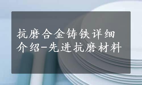 抗磨合金铸铁详细介绍-先进抗磨材料