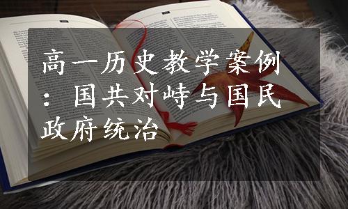 高一历史教学案例：国共对峙与国民政府统治