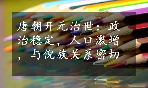 唐朝开元治世：政治稳定，人口激增，与倪族关系密切