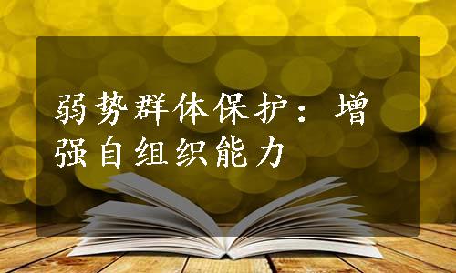 弱势群体保护：增强自组织能力