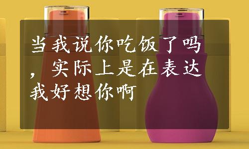 当我说你吃饭了吗，实际上是在表达我好想你啊