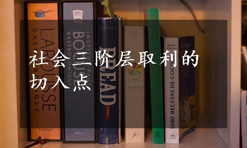 社会三阶层取利的切入点