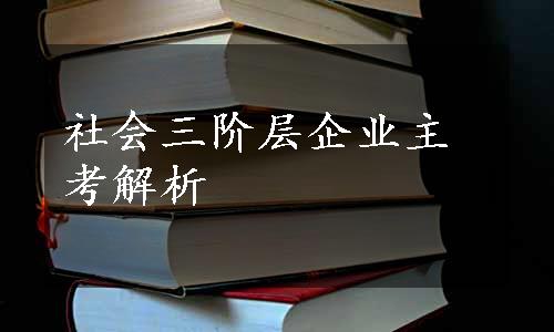 社会三阶层企业主考解析