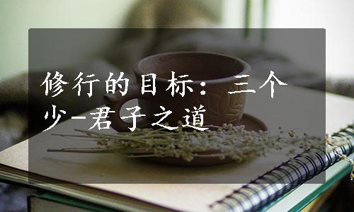 修行的目标：三个少-君子之道