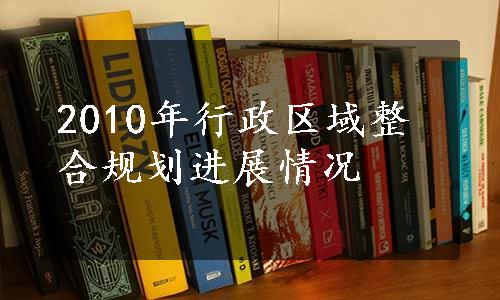 2010年行政区域整合规划进展情况