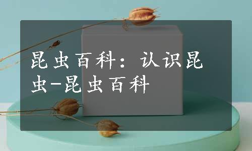 昆虫百科：认识昆虫-昆虫百科