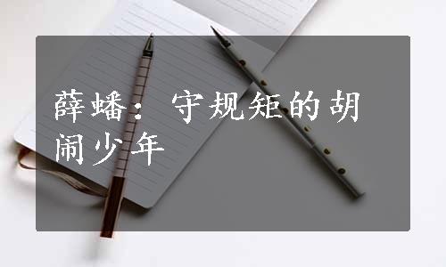 薛蟠：守规矩的胡闹少年