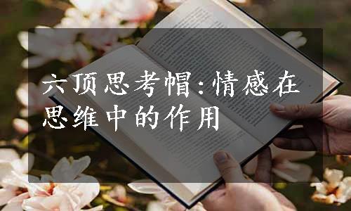 六顶思考帽:情感在思维中的作用