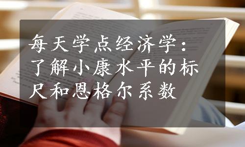 每天学点经济学：了解小康水平的标尺和恩格尔系数