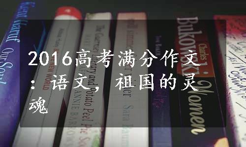 2016高考满分作文：语文，祖国的灵魂