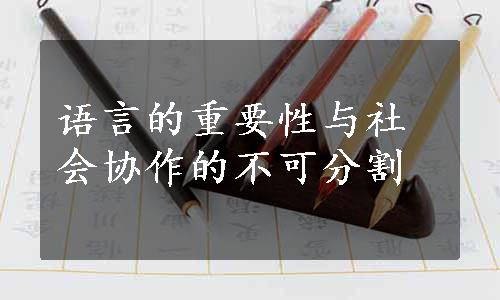 语言的重要性与社会协作的不可分割