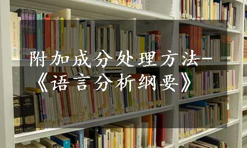 附加成分处理方法-《语言分析纲要》