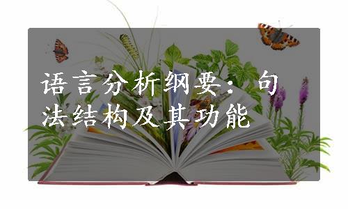 语言分析纲要：句法结构及其功能