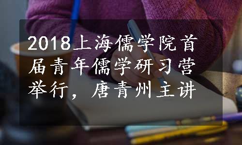 2018上海儒学院首届青年儒学研习营举行，唐青州主讲