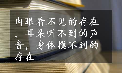 肉眼看不见的存在，耳朵听不到的声音，身体摸不到的存在