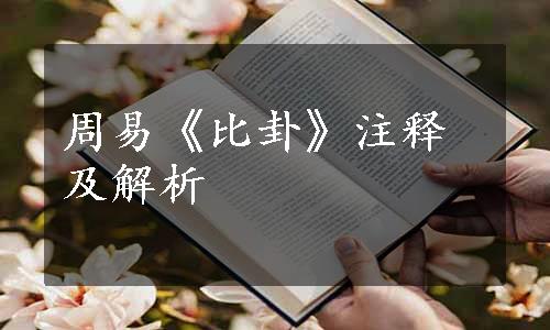 周易《比卦》注释及解析