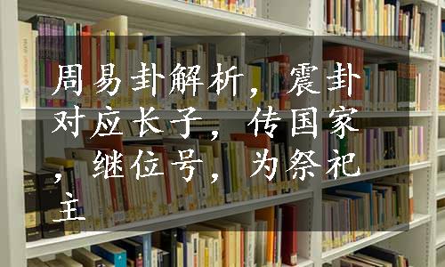 周易卦解析，震卦对应长子，传国家，继位号，为祭祀主