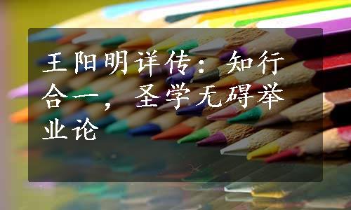 王阳明详传：知行合一，圣学无碍举业论