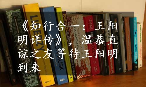 《知行合一：王阳明详传》，温恭直谅之友等待王阳明到来