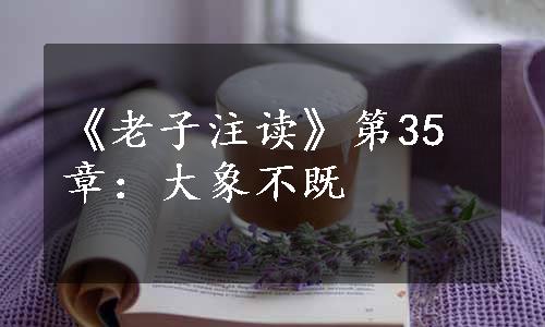 《老子注读》第35章：大象不既