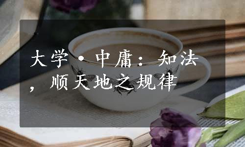 大学·中庸：知法，顺天地之规律